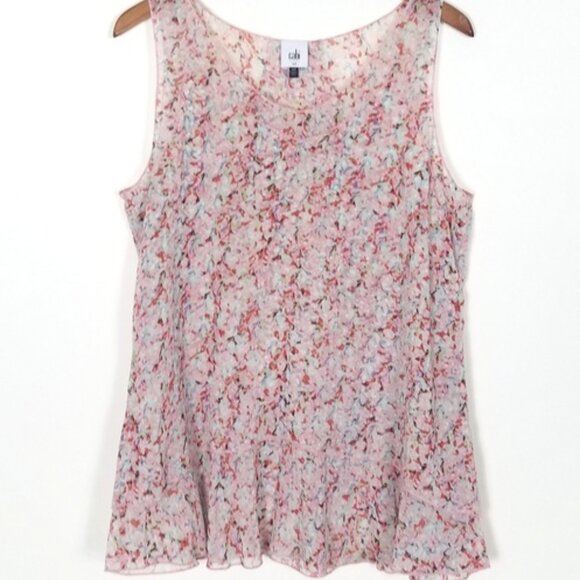 CAbi "Bella" Floral Print Sleeveless Chiffon Blouse - Picture 2 of 16